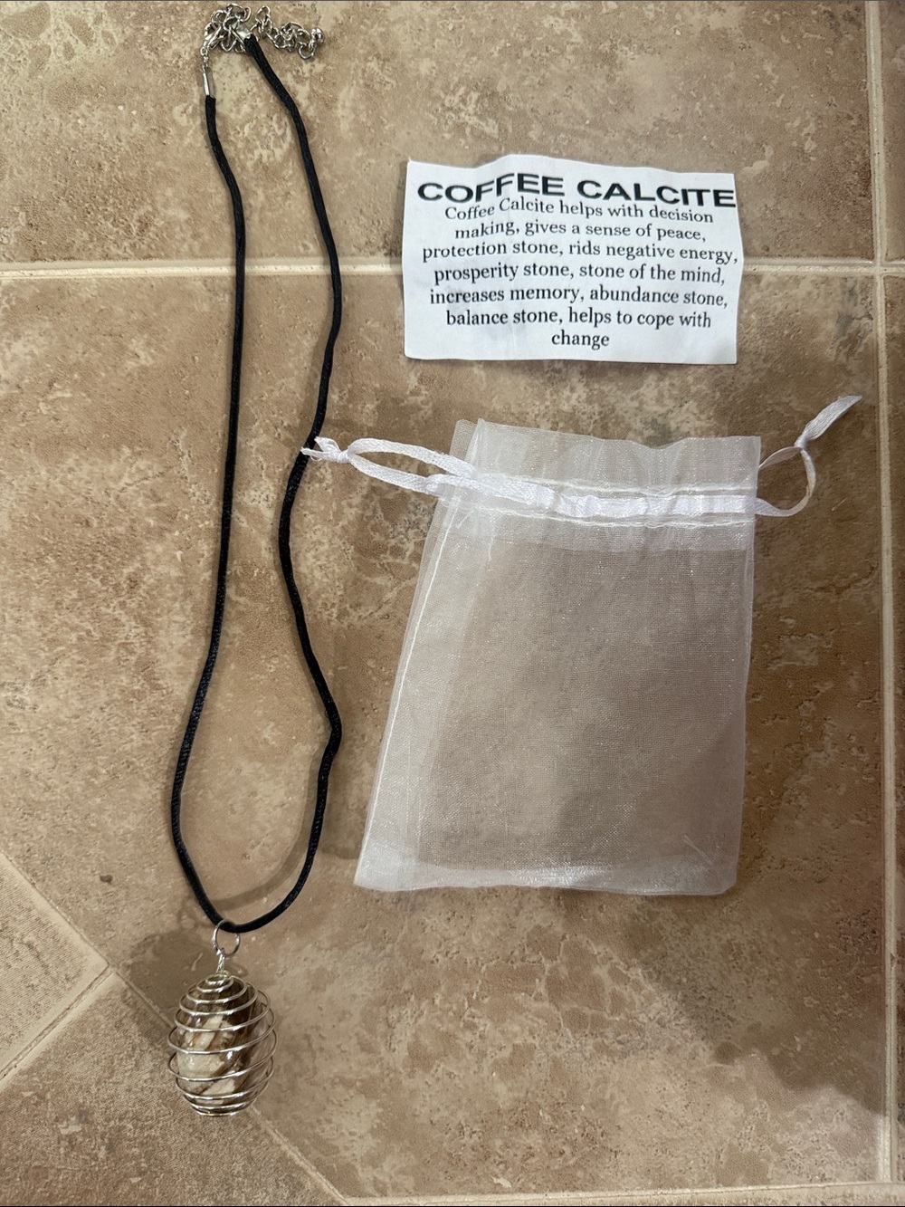 Coffee calcite necklace.  Never been worn.
